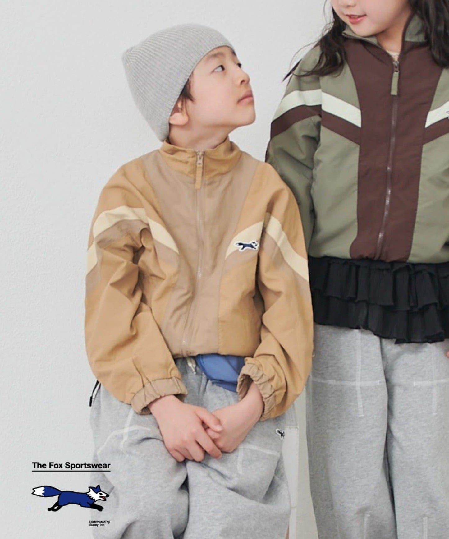 KIDS FOX×TYPY 配色拼接 山系風衣（含大童尺碼）