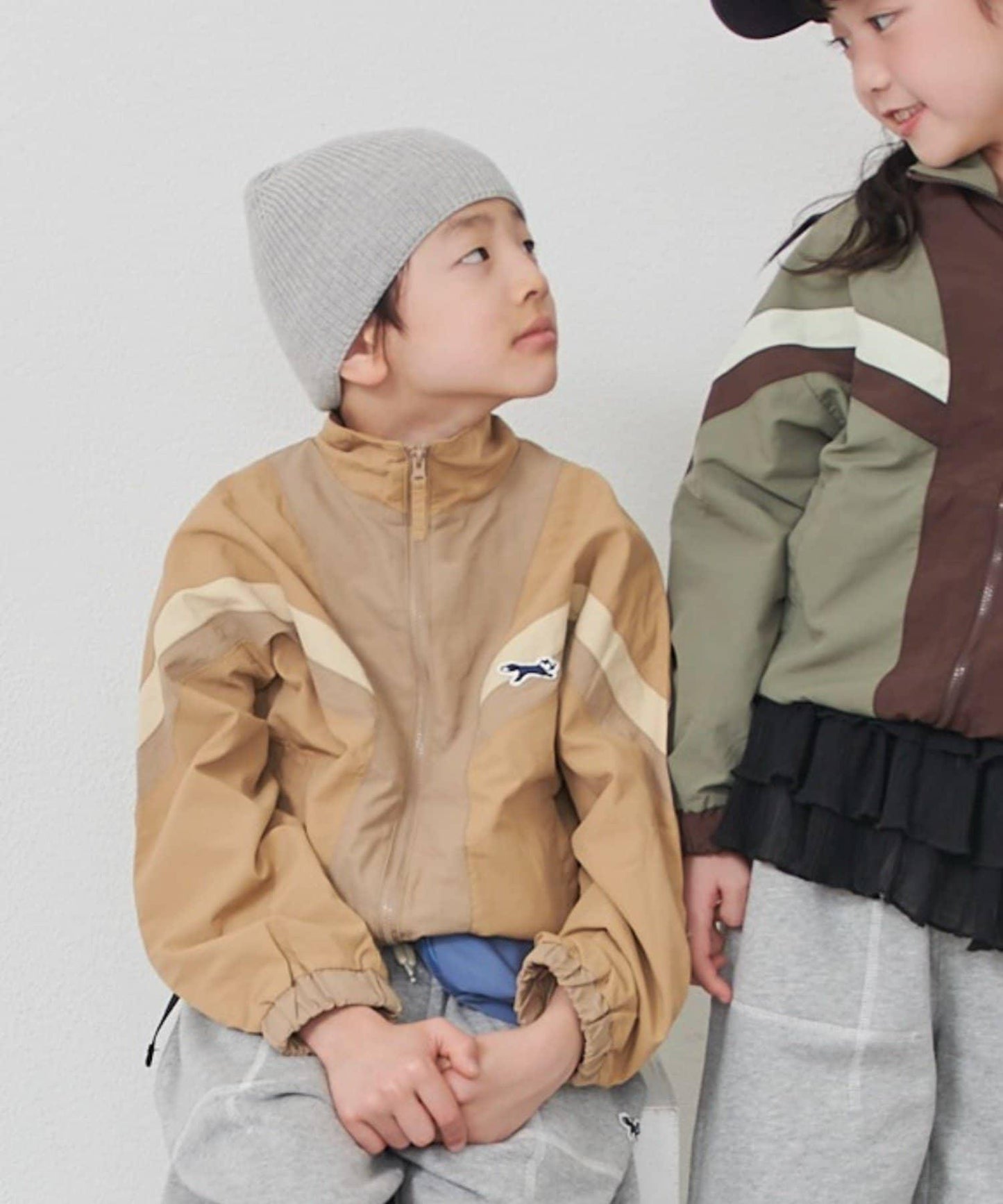 KIDS FOX×TYPY 配色拼接 山系風衣（含大童尺碼）