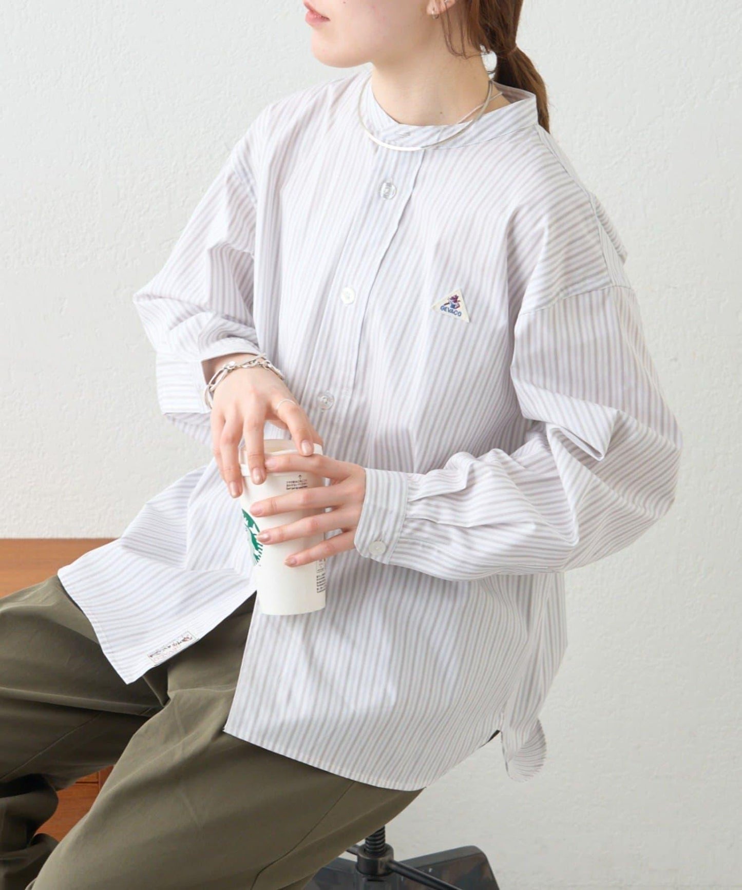 GEVACO 立領長袖男女同款襯衫