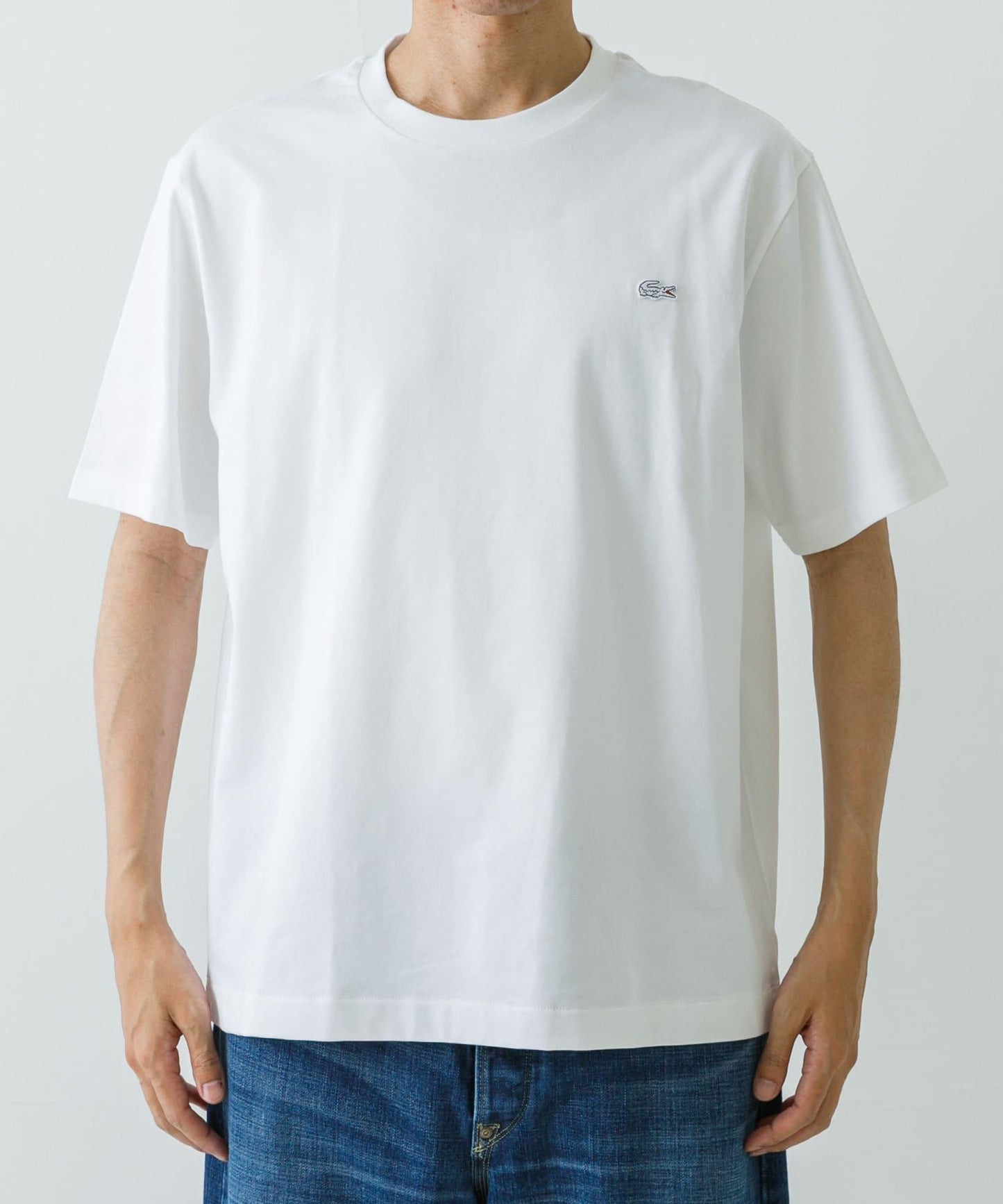 LACOSTE 輪廓鱷魚圖案圓領T恤