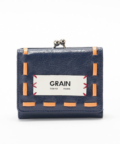 GRAIN/グレイン 復古走線三折口金錢包