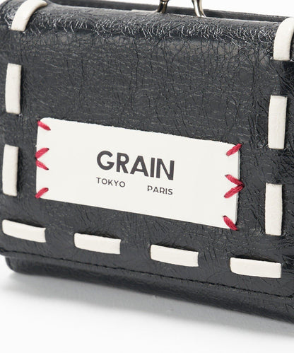 GRAIN/グレイン 復古走線三折口金錢包