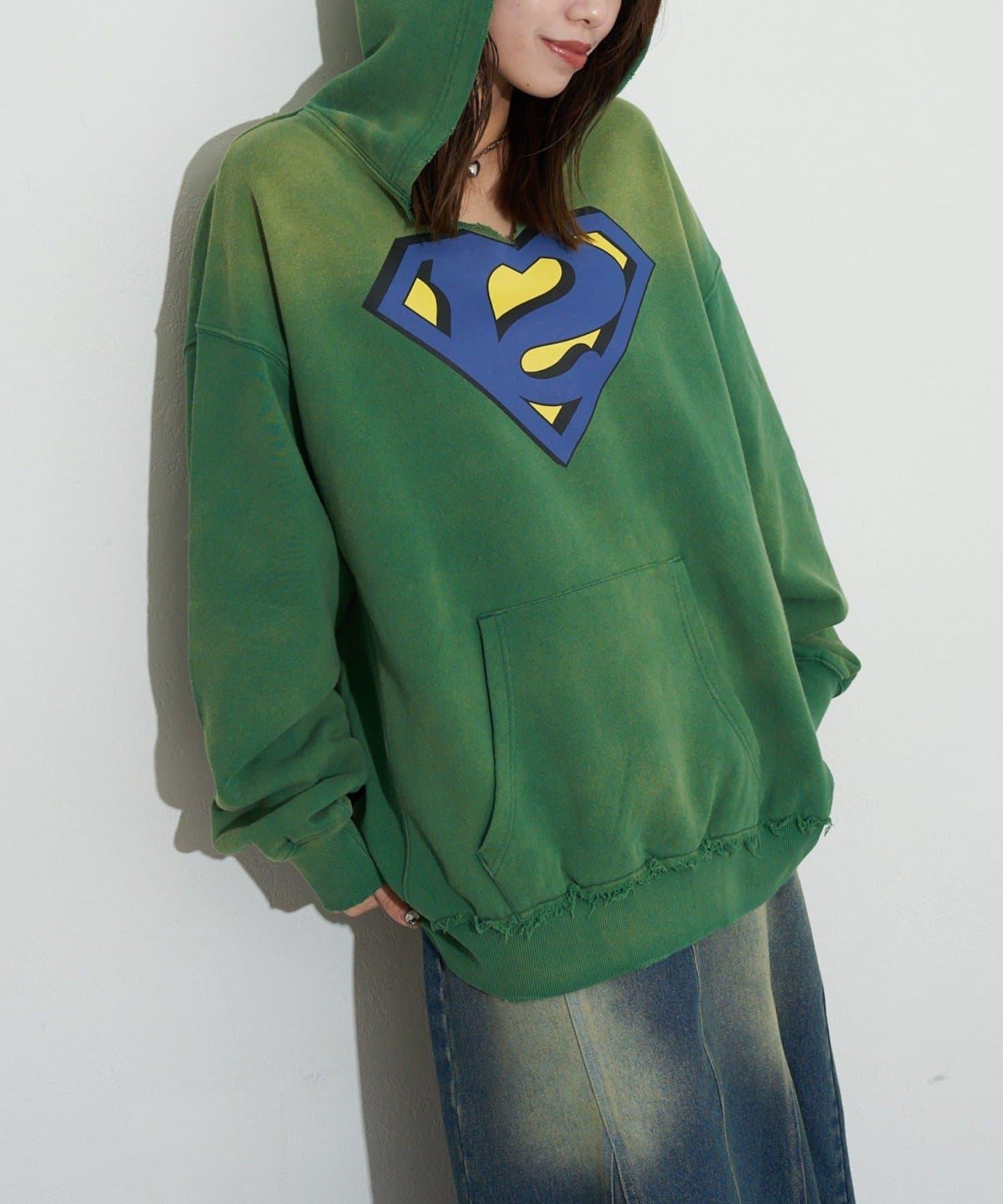 開領連帽衛衣