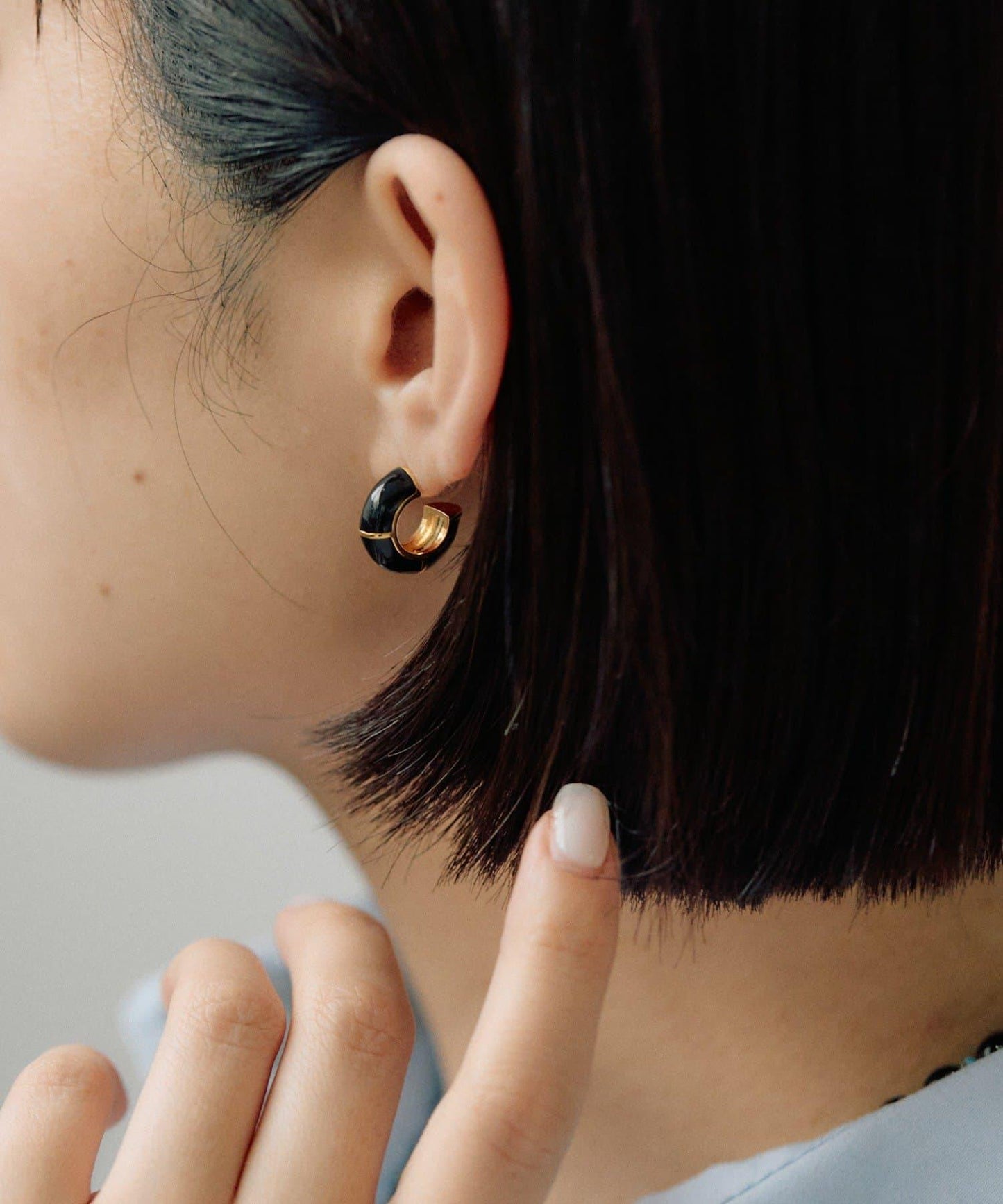 線條裝飾 圓環設計 耳環