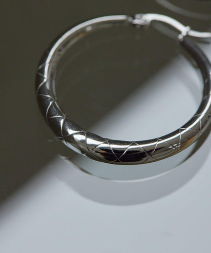 《金屬アレルギー対応/ステンレス》 圖案裝飾 圈式 耳環