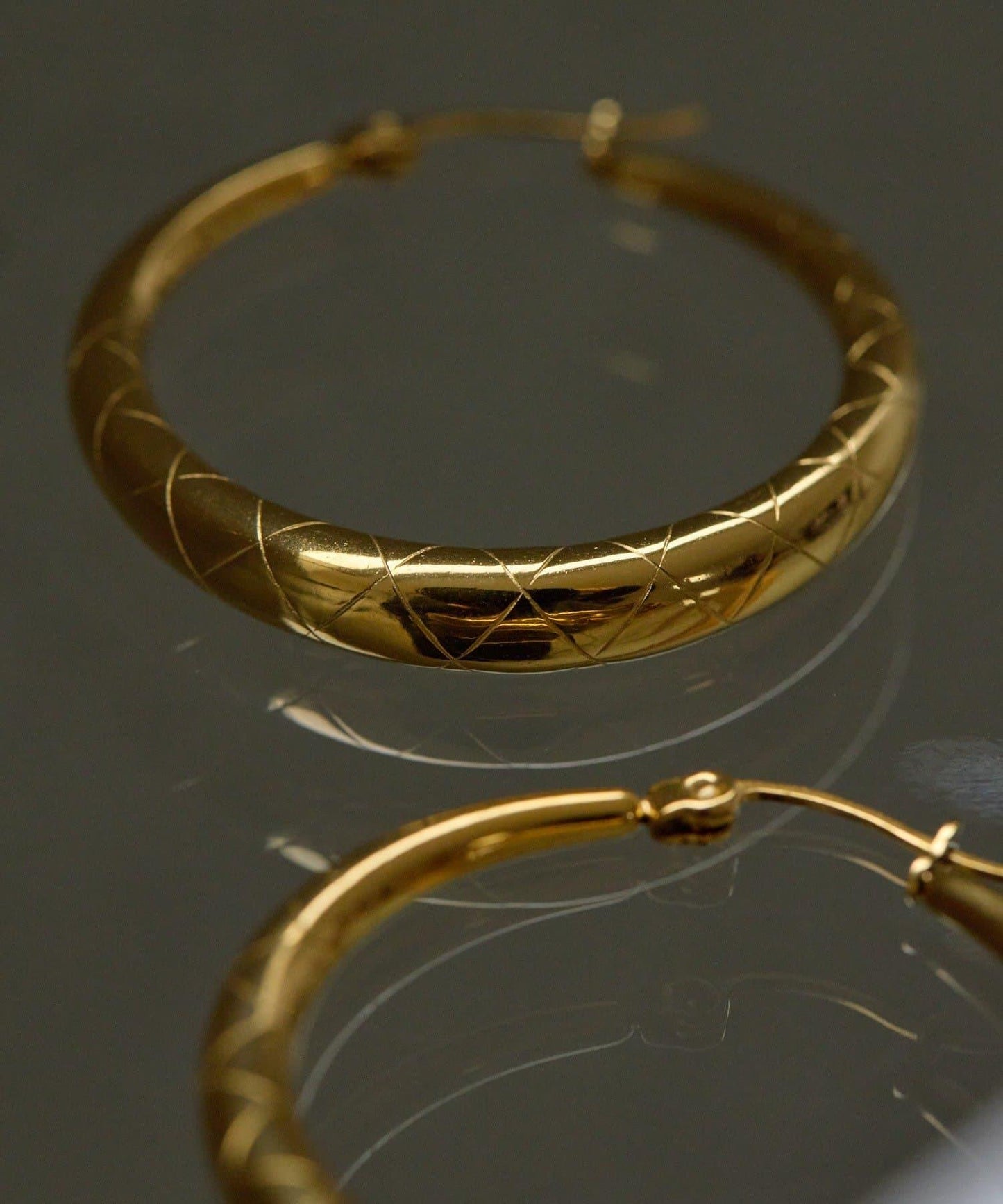 《金屬アレルギー対応/ステンレス》 圖案裝飾 圈式 耳環