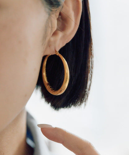 《金屬アレルギー対応/ステンレス》 圖案裝飾 圈式 耳環