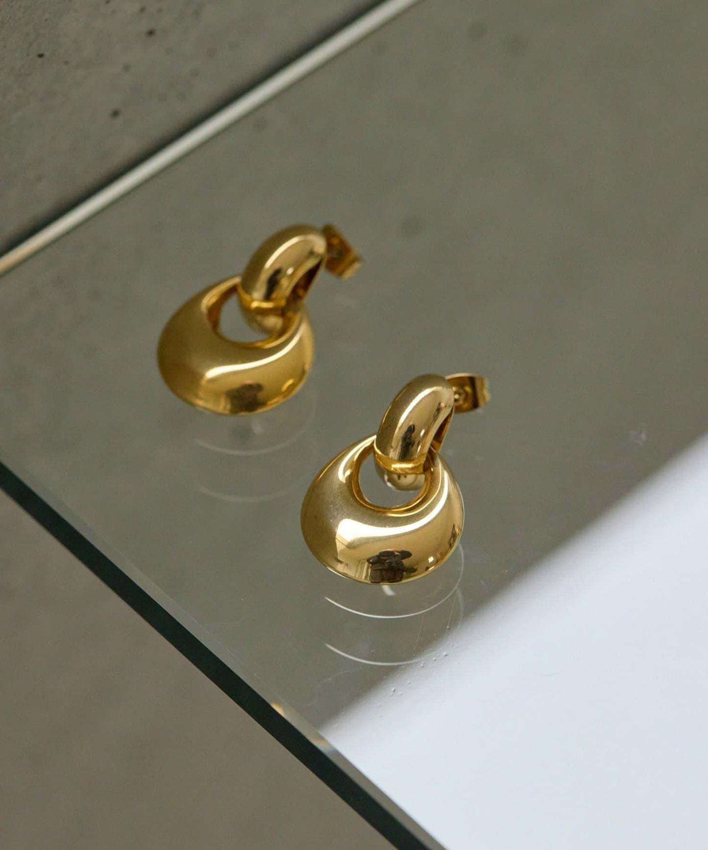 防金屬過敏 不鏽鋼 水滴圓環 耳飾