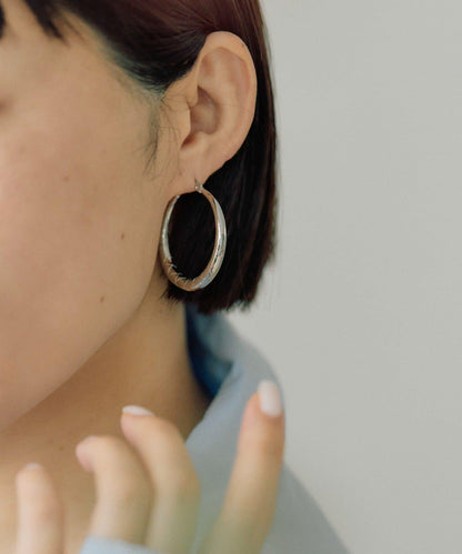 《金屬アレルギー対応/ステンレス》 圖案裝飾 圈式 耳環