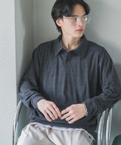 透視長袖Polo衫