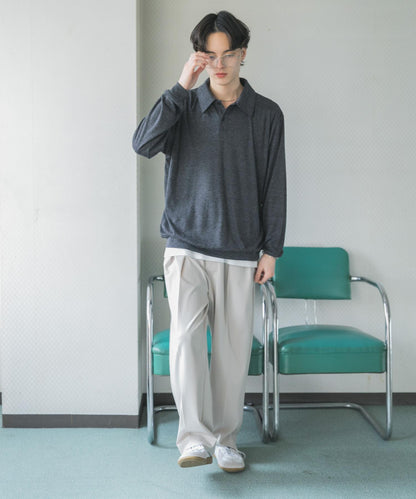 透視長袖Polo衫