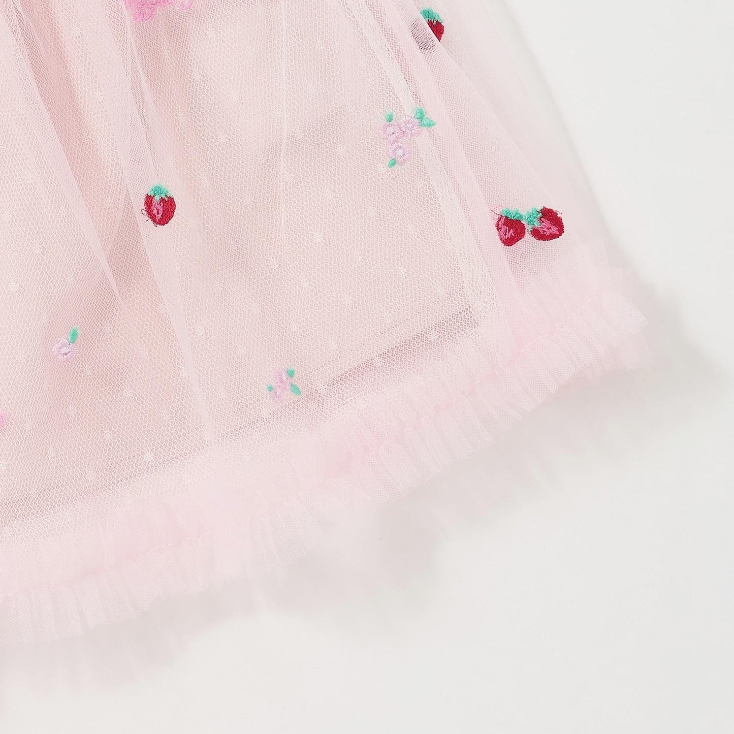 草莓刺繡網紗半身裙