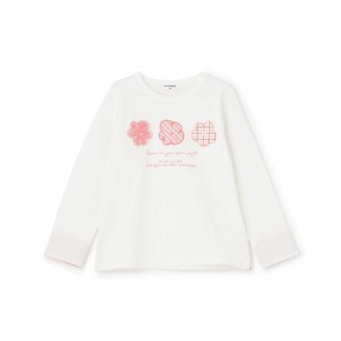 Trois Lapins 花卉貼布 長袖T恤