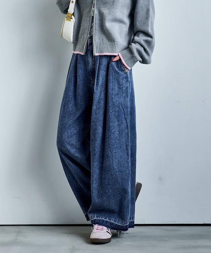 垂墜感 闊腿 牛仔褲（可成套搭配）