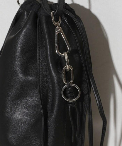 撥水牛皮 豎款束口 2WAY Leather Shoulder Bag 3 單肩包
