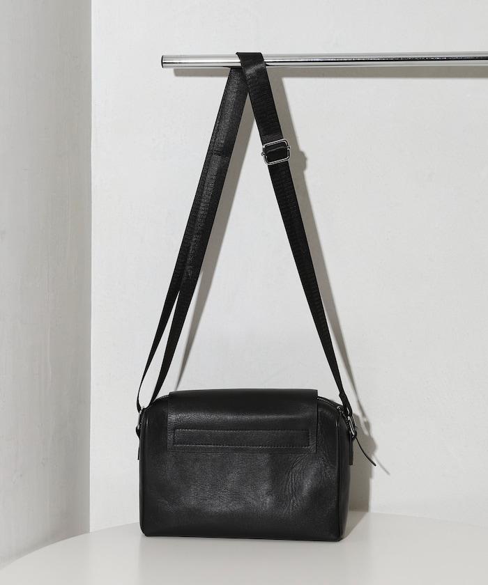 牛皮 防潑水 翻蓋設計 Leather Editor's Flap Shoulder Bag 單肩包
