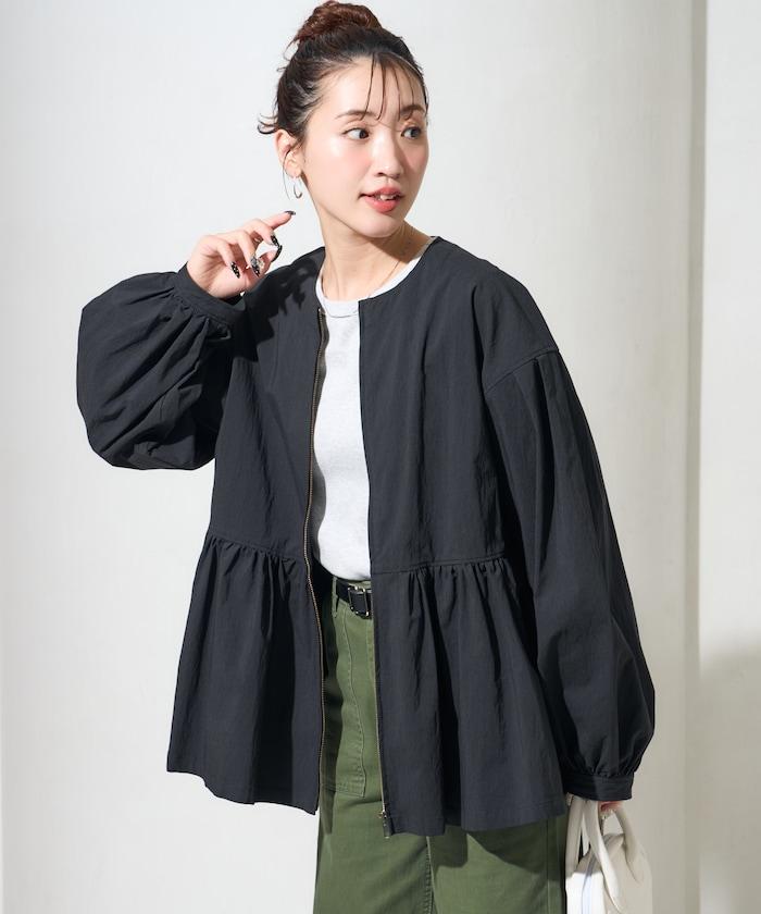 層疊拼接 喇叭擺 夾克