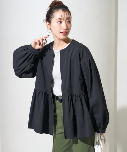 層疊拼接 喇叭擺 夾克