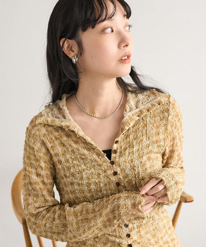 格紋凸紋設計 長袖襯衫