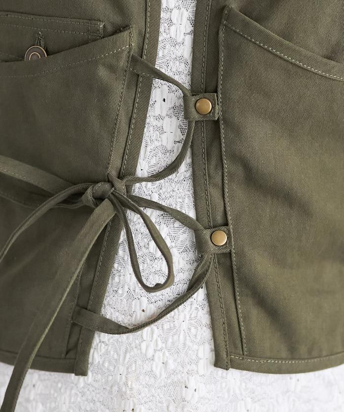 斜紋面料 蝴蝶結設計 背心