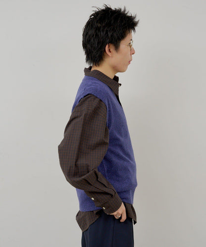 Kastane 粗花呢質感 V領 針織背心
