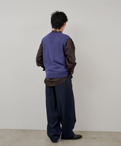 Kastane 粗花呢質感 V領 針織背心