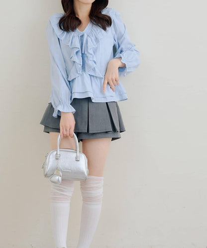 蕾絲荷葉邊襯衫