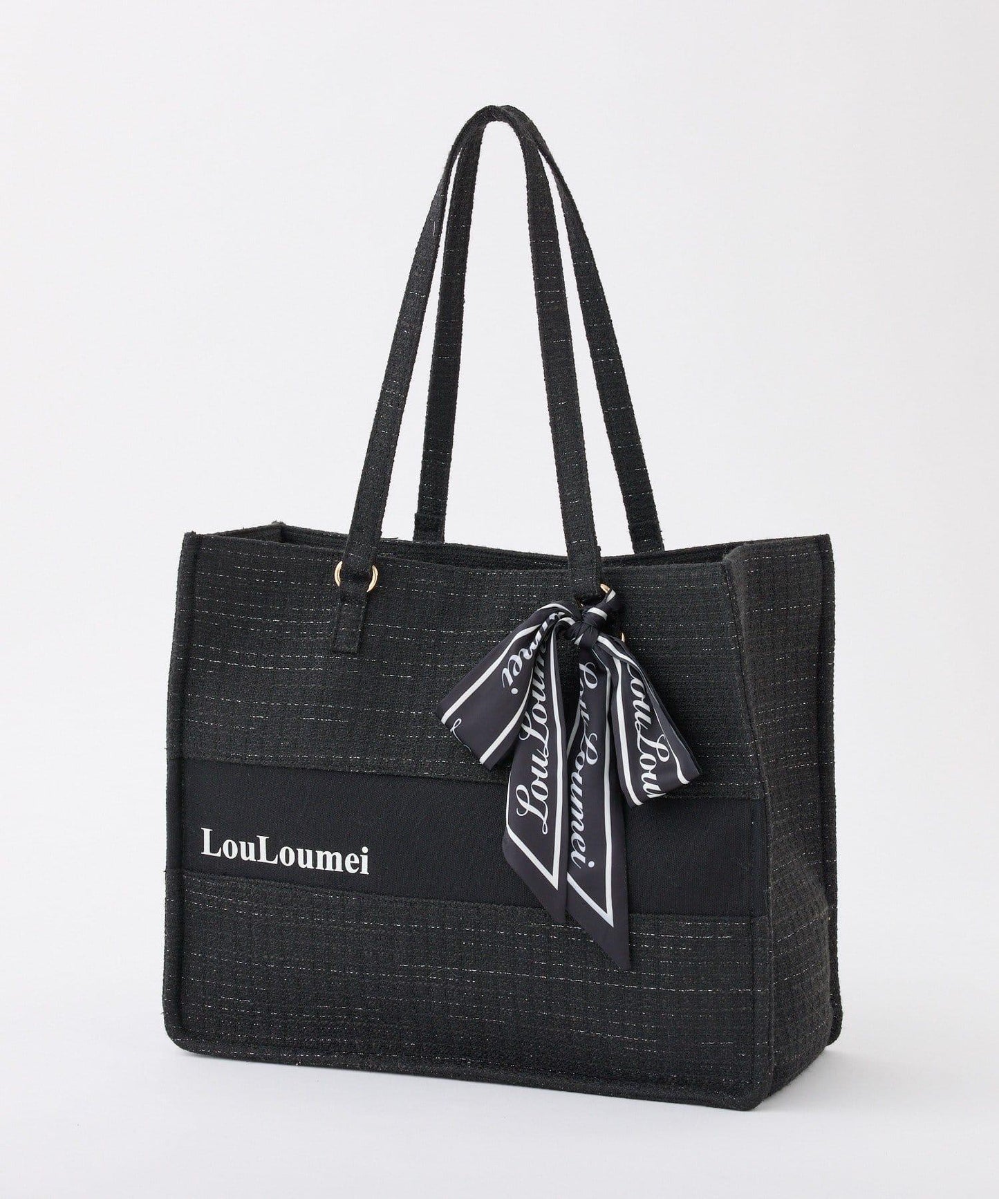 帶絲巾粗花呢可搭行李箱托特包【LouLoumei】