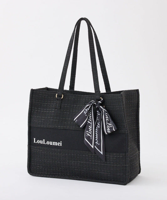 帶絲巾粗花呢可搭行李箱托特包【LouLoumei】