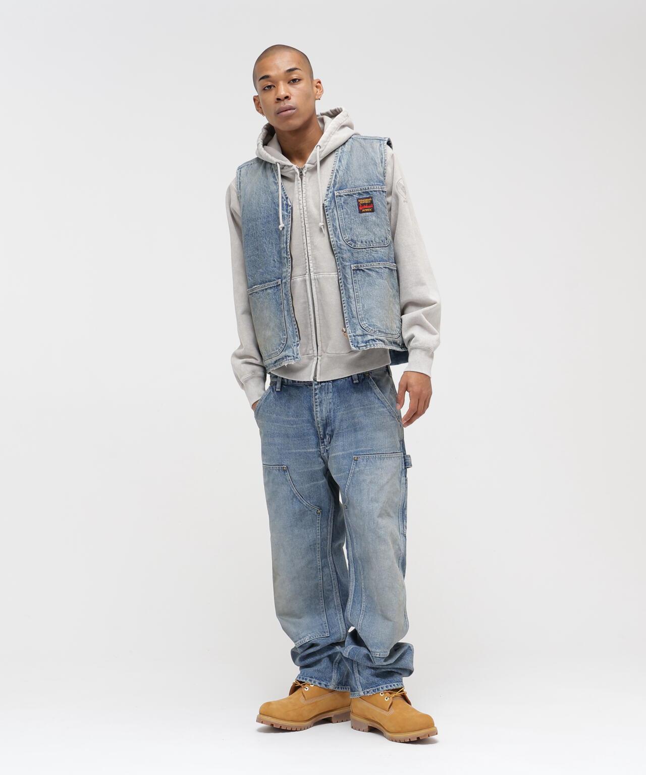 《AVIREX|MOANDMO CLOTHING》DOUBLE KNEE DENIM PANTS 牛仔褲