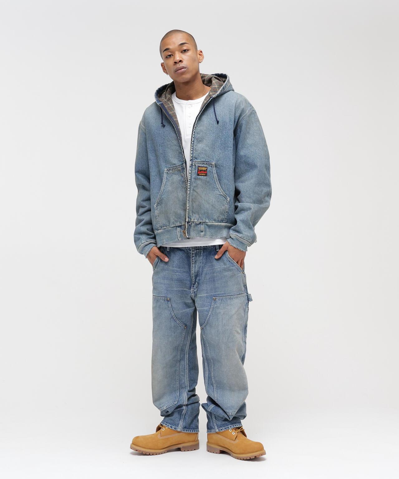 《AVIREX|MOANDMO CLOTHING》DOUBLE KNEE DENIM PANTS 牛仔褲