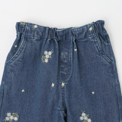 花刺繡牛仔面料牛仔褲