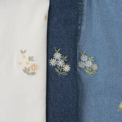 花刺繡牛仔面料牛仔褲