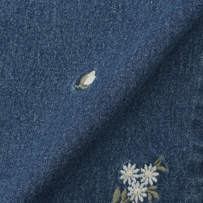 花刺繡牛仔面料牛仔褲