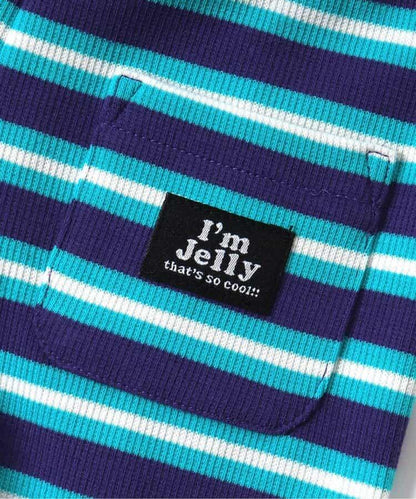 I'm Jelly 荷葉邊羅紋條紋騎行短褲