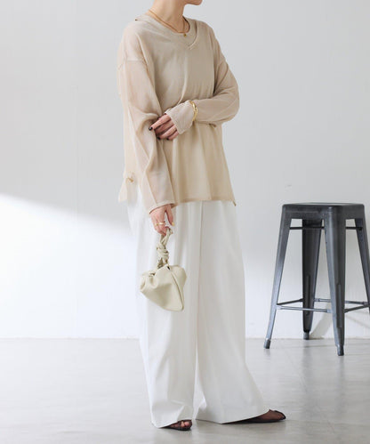 套裝款 疊穿V領設計 針織上衣