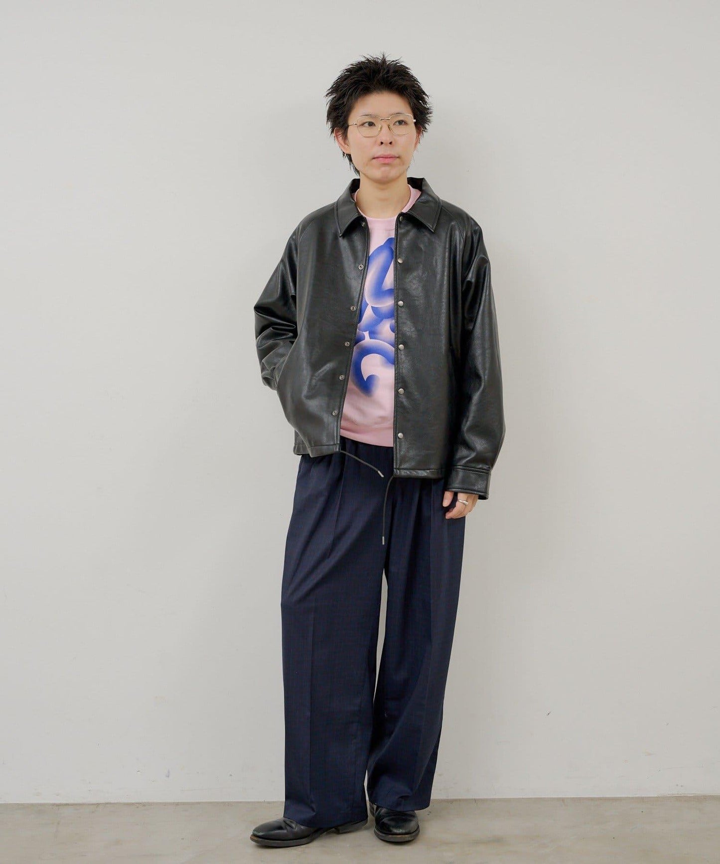 WHIMSIC 素皮革 兩尺碼可選 教練夾克