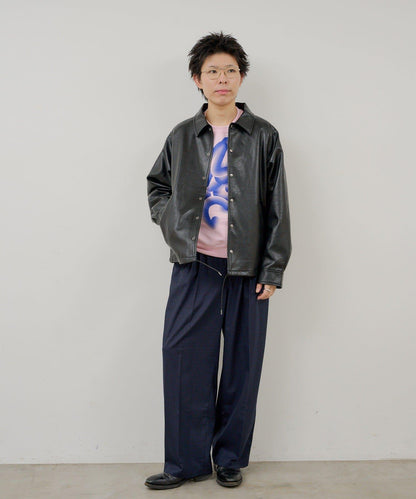 WHIMSIC 素皮革 兩尺碼可選 教練夾克