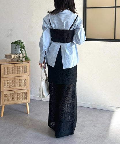 蕾絲裹身疊穿褲子