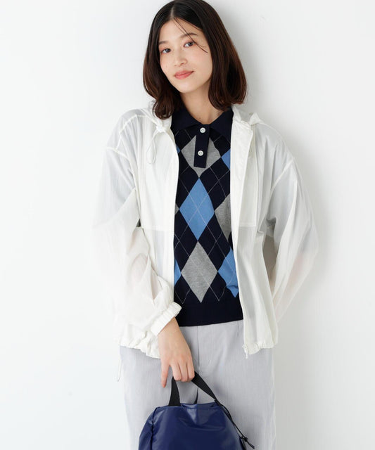 透視材質 套頭 連帽 夾克