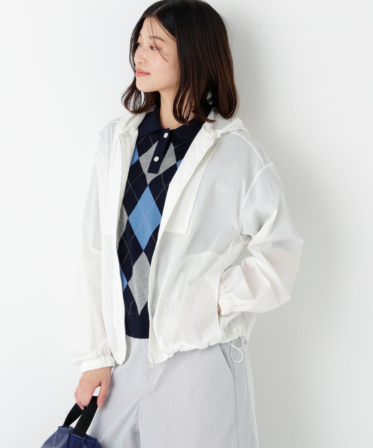 透視材質 套頭 連帽 夾克