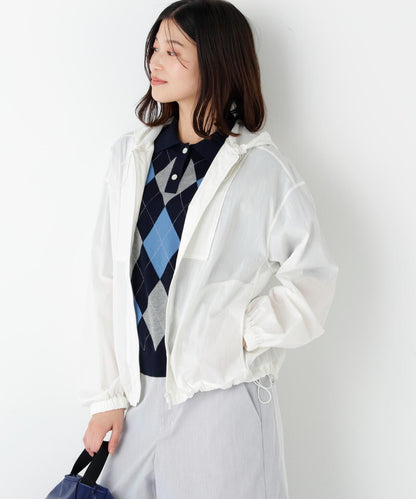 透視材質 套頭 連帽 夾克