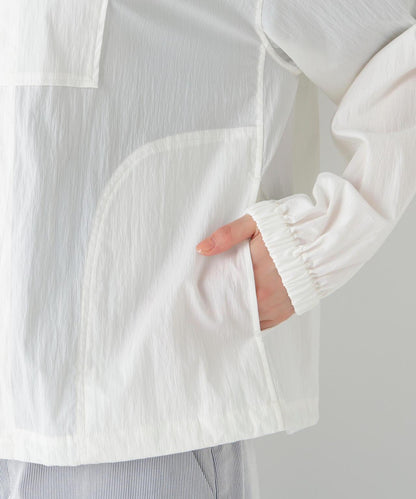 透視材質 套頭 連帽 夾克