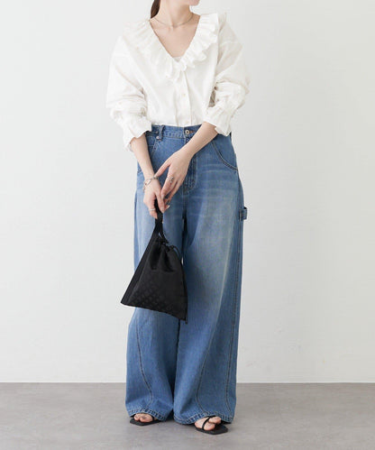 尼龍提花 抽繩收納袋 L款