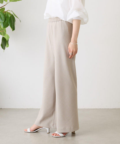 亞麻風斜裁褲子