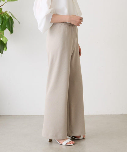 亞麻風斜裁褲子