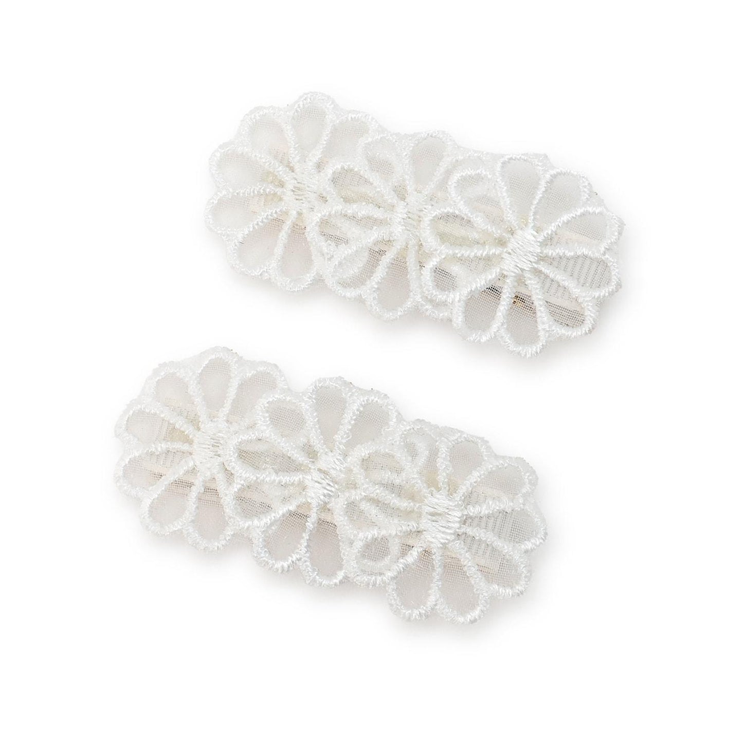 蕾絲花朵髮夾 2件裝 L款