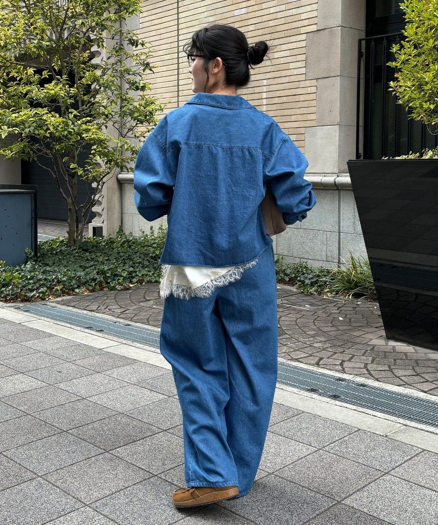 網紅OKOCHI企劃 開領牛仔襯衫