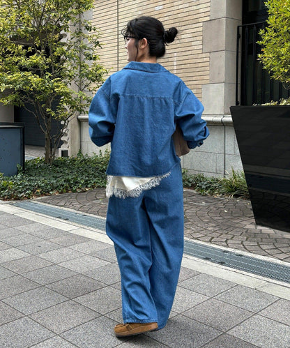 Influencer OKOCHI企劃 打褶牛仔休閒褲