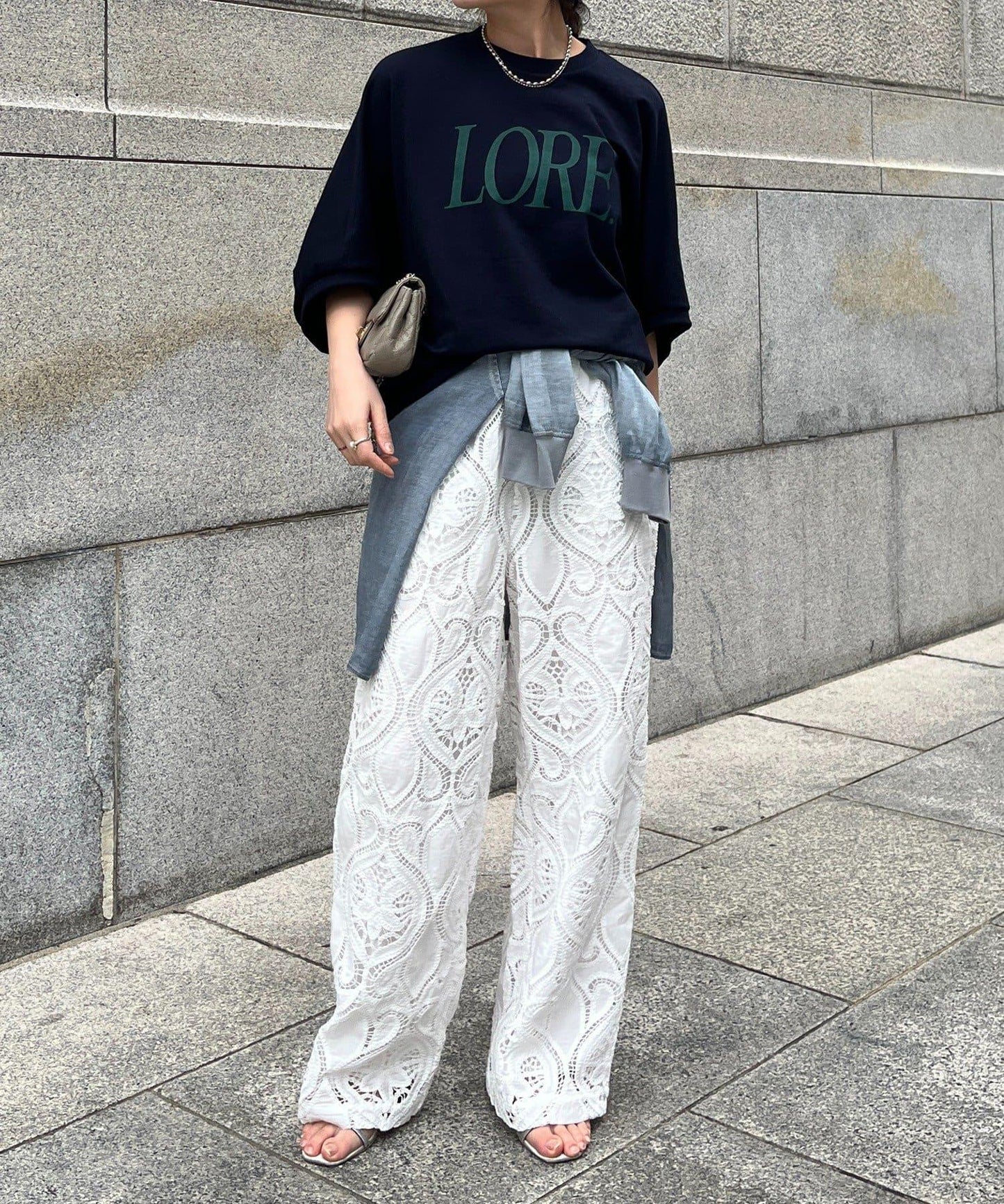 LORE印花蝙蝠袖套頭上衣